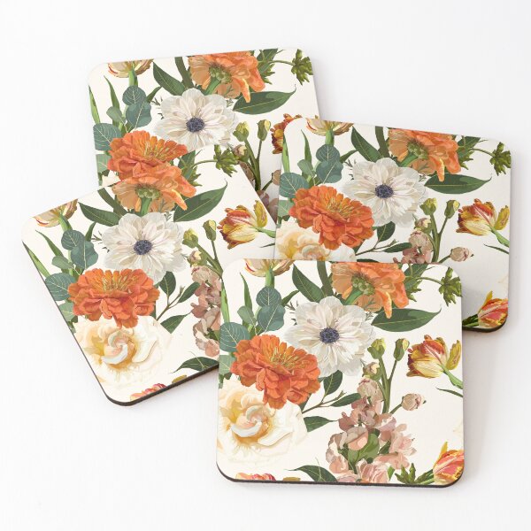 Item preview, Detailed hand drawn flowers - blooming zinnia, roses, anemone, daisy and herbs. designed and sold by MatyKotiv.