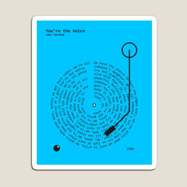 Item preview, You’re the Voice, John Farnham - Lyrics Poster designed and sold by MancBusyBee.