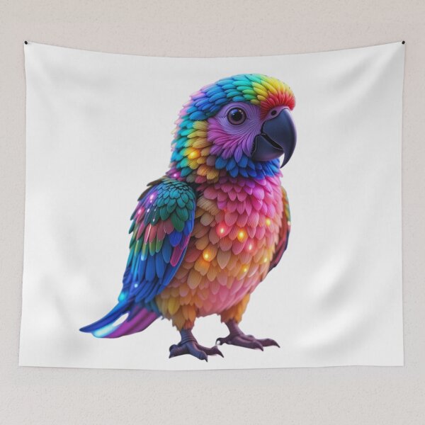 Item preview, Radiant Rainbow Parrot designed and sold by GloriousArtSKD.
