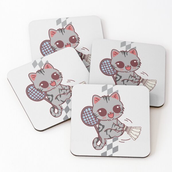 Item preview, Cute Gray Tabby Kitten Playing Badminton designed and sold by BGMeYou.