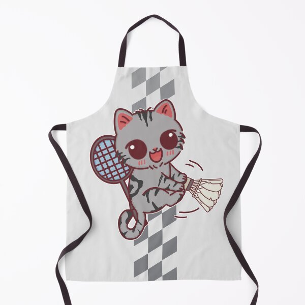 Item preview, Cute Gray Tabby Kitten Playing Badminton designed and sold by BGMeYou.