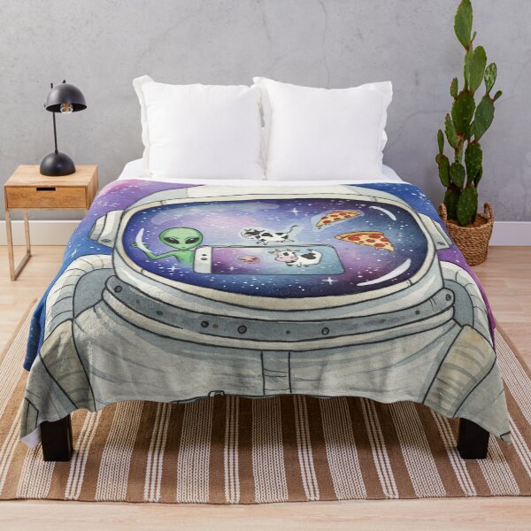 Item preview, Space Selfie Shenanigans A Humorous Watercolor of an Astronaut designed and sold by TrikoPaws.