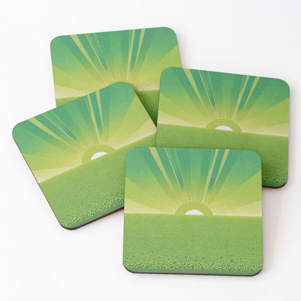 Item preview, Abstract Green Sunrise Over a Lush Field – Minimalist Nature Art designed and sold by Art Garden.