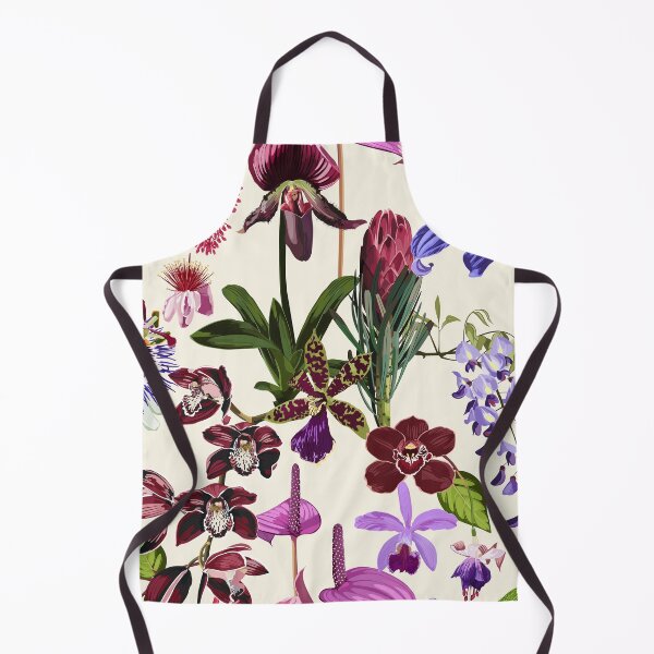 Item preview, Tropical floral seamless pattern background with exotic dark flowers, palm leaves, jungle leaf, orchid, visteriae flower, protea. designed and sold by MatyKotiv.