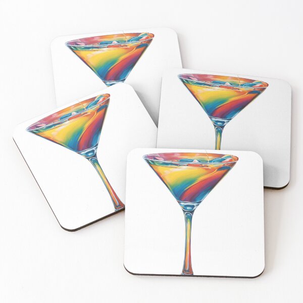 Item preview, Dark  rainbow psychedelic cocktail glass artwork designed and sold by Shakesipserve.