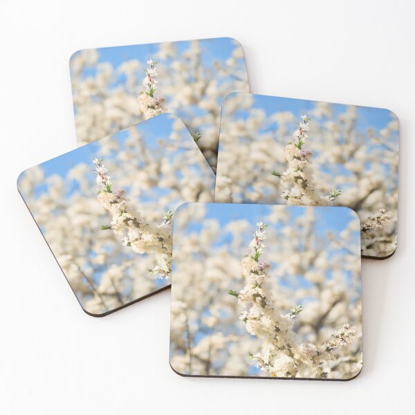 Item preview, Spring Blossom Bokeh – Delicate White Blooms Against Blue Sky designed and sold by ArtArchive-KK.