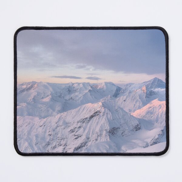 Item preview, Snowy Pink Sunrise – Pastel Alpine Mountain Range designed and sold by ArtArchive-KK.
