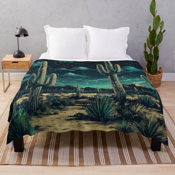 Item preview, Vintage Arizona Desert - Cacti & Stars in Teal & Green Vector designed and sold by BlissxPals.