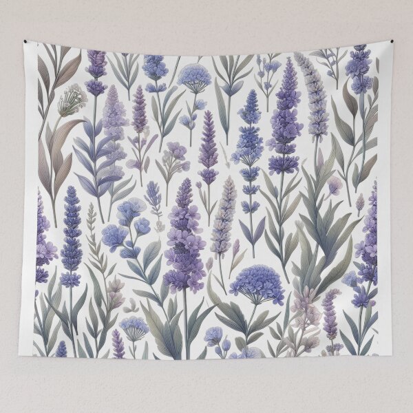Item preview, Lavenders Floral Illustration designed and sold by HappyHavenStu.