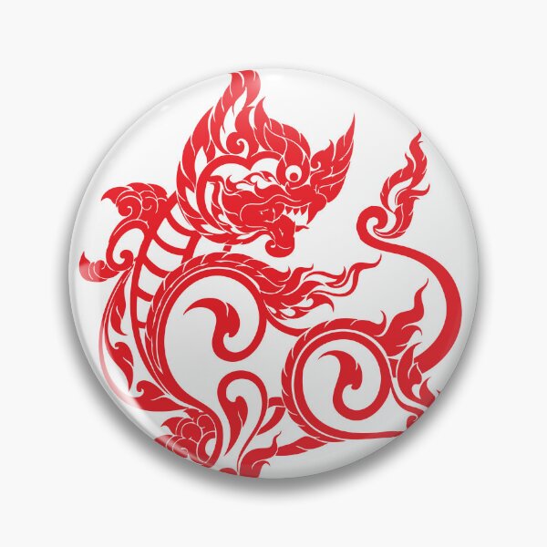 Item preview, Red singha lion sakyan thaistyle Art designed and sold by Bspaces.