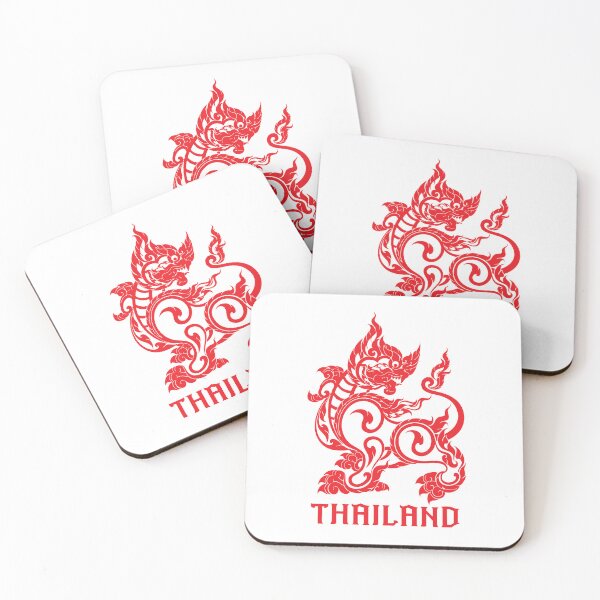 Item preview, Red singha lion sakyan thaistyle Art designed and sold by Bspaces.