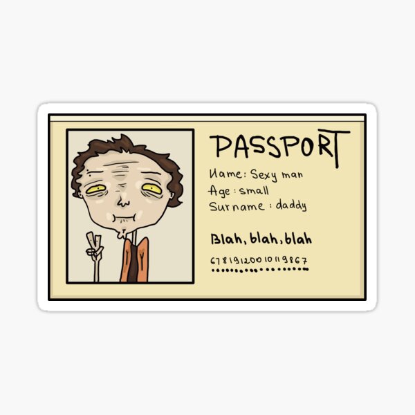 Aperçu de l'œuvre Carte de passeport avec texte amusant créée et vendue par VladdissH.