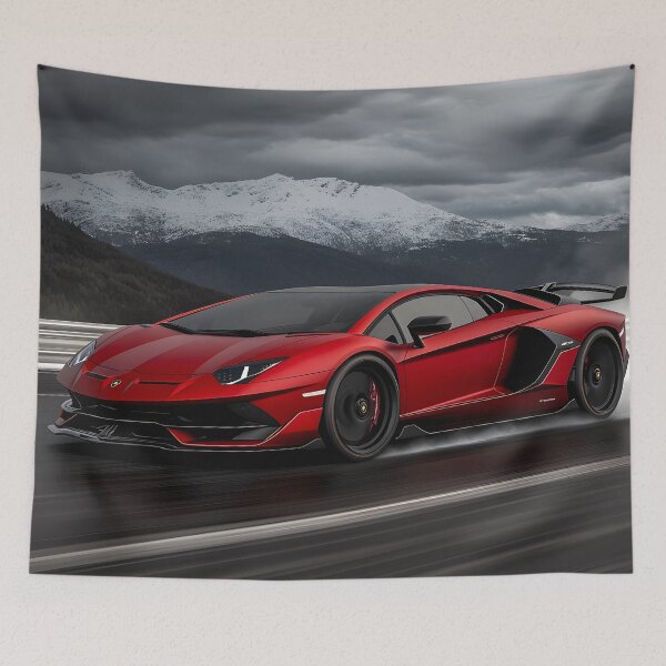 Item preview, Red Lamborghini Aventador LP780-4 Ultimae Poster IV designed and sold by AutoPopStudio.