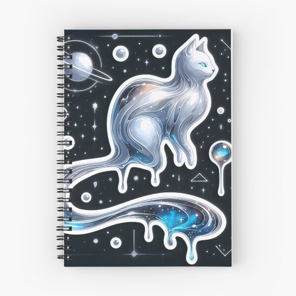 Item preview, Mystical Celestial Cat with a Tail Forming an Infinite Loop, Generating Ripples Through the Cosmic Tapestry of Reality designed and sold by All-Of-Art.