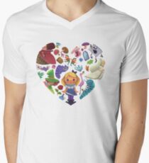 Alice in Wonderland Heart Men's V-Neck T-Shirt