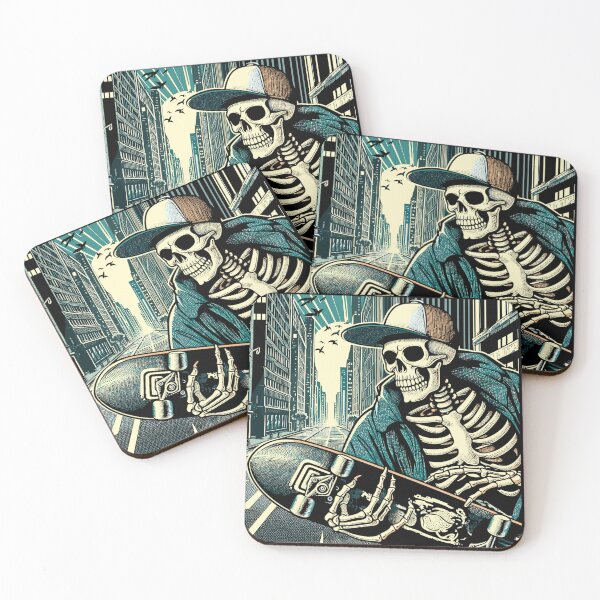 Item preview, Skeleton Skateboarder, Skater Punk Streetwear, Comic Book Style designed and sold by Roger-C.