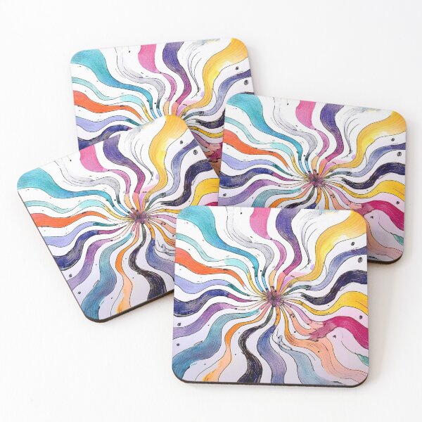 Item preview, Colorful Hypnotic Waves – Vibrant Psychedelic Flow designed and sold by DehatiCanvas.