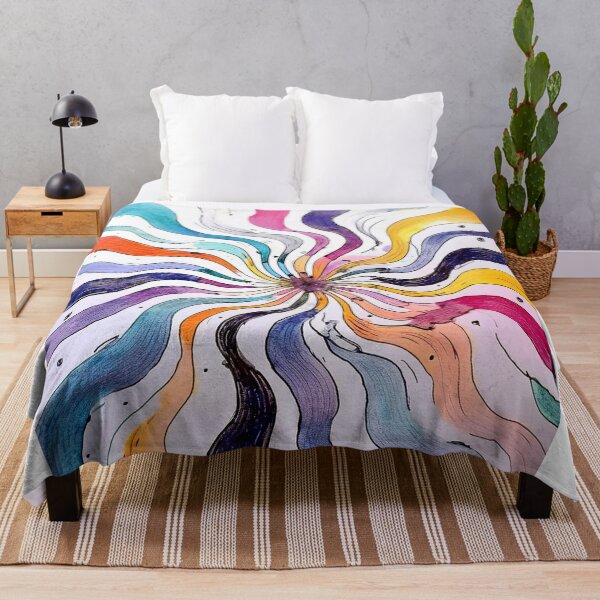 Item preview, Colorful Hypnotic Waves – Vibrant Psychedelic Flow designed and sold by DehatiCanvas.