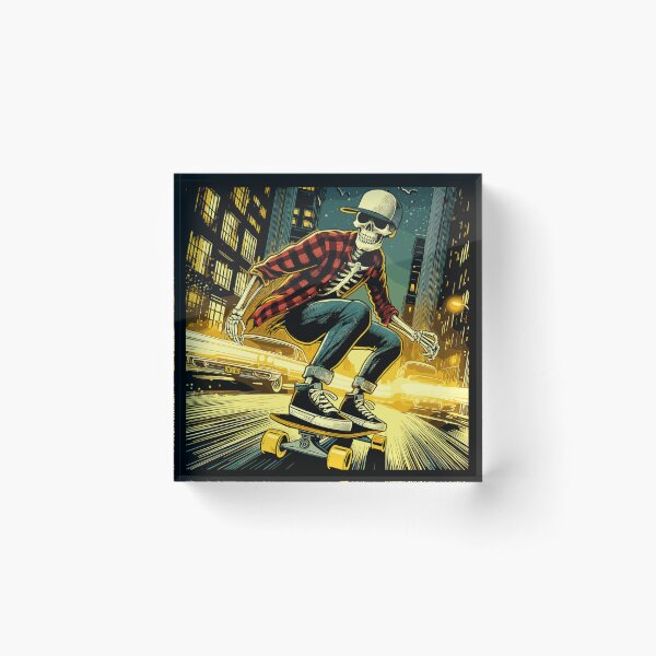 Item preview, Skateboarding Skeleton, Punk Rock Skate Art, Comic Book Style designed and sold by Roger-C.