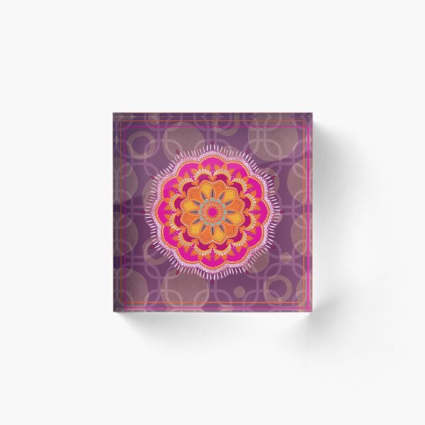 Purple Mandala Acrylic Block