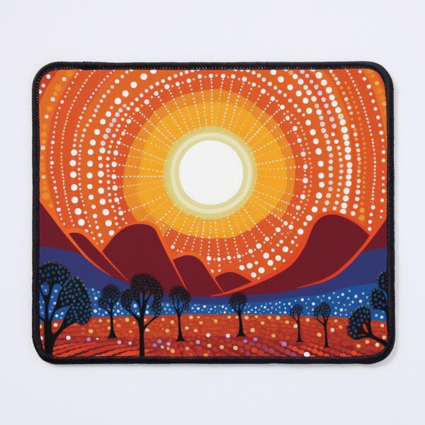 Item preview, Aboriginal Inspired Dot Art - Sunrise In The Mountains designed and sold by GrinGalore.