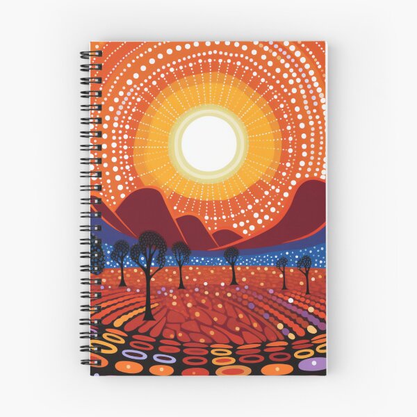 Item preview, Aboriginal Inspired Dot Art - Sunrise In The Mountains designed and sold by GrinGalore.