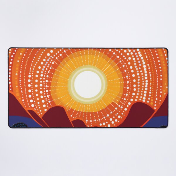 Item preview, Aboriginal Inspired Dot Art - Sunrise In The Mountains designed and sold by GrinGalore.