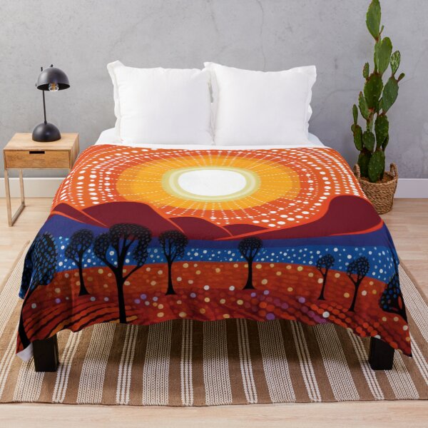 Item preview, Aboriginal Inspired Dot Art - Sunrise In The Mountains designed and sold by GrinGalore.
