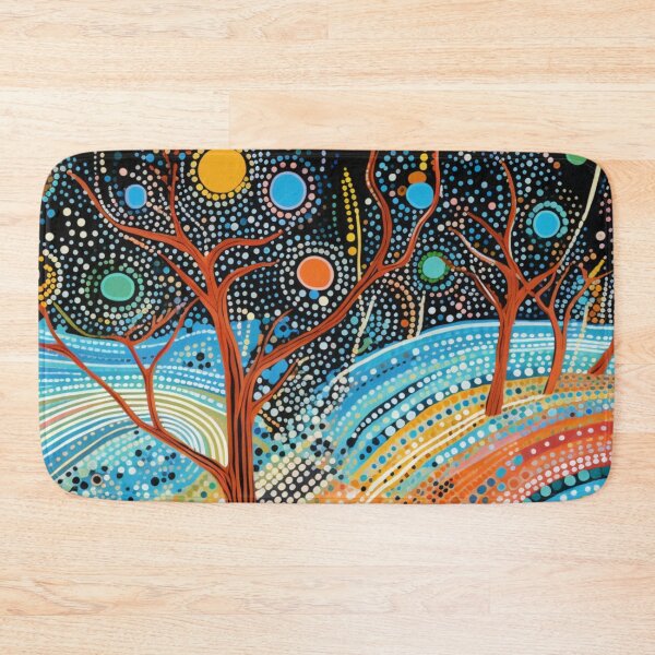 Item preview, Aboriginal Inspired Dot Art - In a Wonderful Forest at Night designed and sold by GrinGalore.