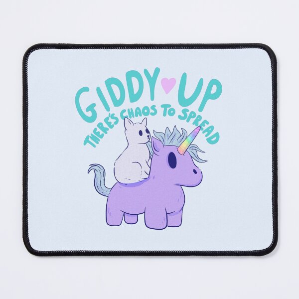 Item preview, Cute Cat Riding Unicorn - Giddy Up, There’s Chaos to Spread-blue designed and sold by Jess.a.creates.
