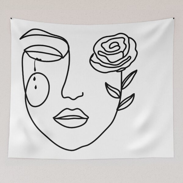 Item preview, Tears and Bloom - Abstract Line Art (black) designed and sold by DARK_NOVA.