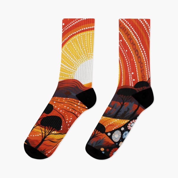 Item preview, Aboriginal Inspired Dot Art - Dawn At Mountains designed and sold by GrinGalore.