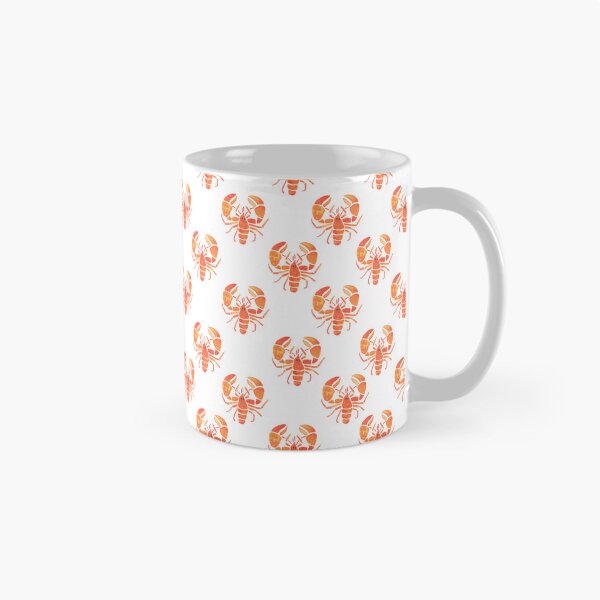 Item preview, A watercolor pattern of orange lobsters / crayfish designed and sold by Hillary Holt.