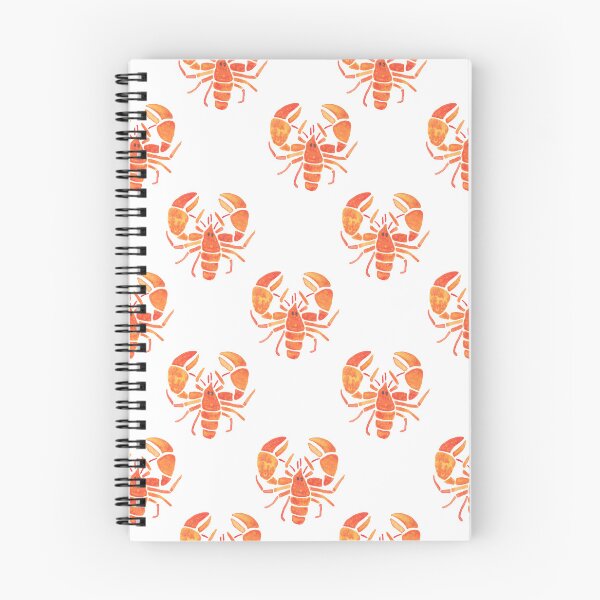 Item preview, A watercolor pattern of orange lobsters / crayfish designed and sold by Hillary Holt.
