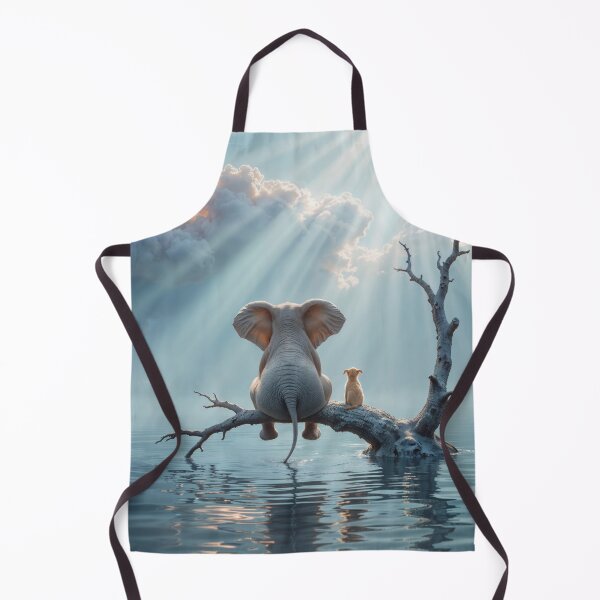 Item preview, elephant and dog sit on a tree escaping from the flood designed and sold by Mike Kiev art.