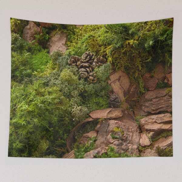 Item preview, Vertical Garden Oil Painting Art – Nature Inspired Botanical Art Print designed and sold by Flowerbox Studio.