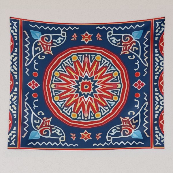 Item preview, Khayamiya Ramadan In blue Tapestries designed and sold by vanilla art.