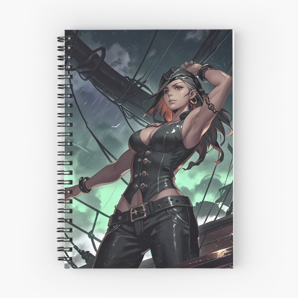 Item preview, Vintage Manga style Dark Haired fit Pirate Queen Anne Bonney vintage Anime Manga Illustration designed and sold by Vintage Designs +.