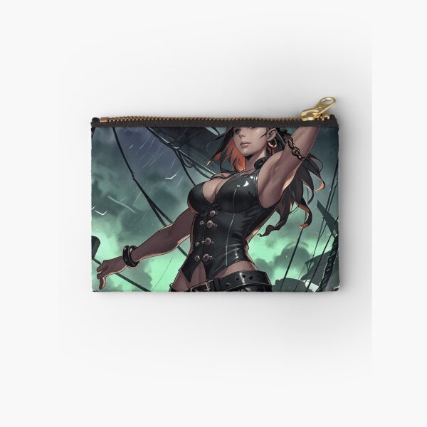 Item preview, Vintage Manga style Dark Haired fit Pirate Queen Anne Bonney vintage Anime Manga Illustration designed and sold by Vintage Designs +.