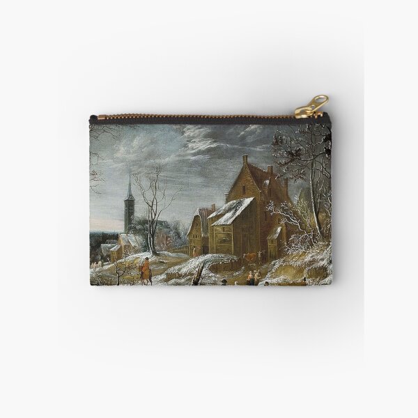 Artikelvorschau, Winterlandschaften mit Figuren auf einer Dorfstraße entworfen und verkauft von tomorrowsart.