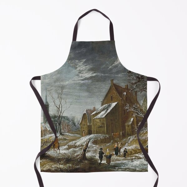 Artikelvorschau, Winterlandschaften mit Figuren auf einer Dorfstraße entworfen und verkauft von tomorrowsart.