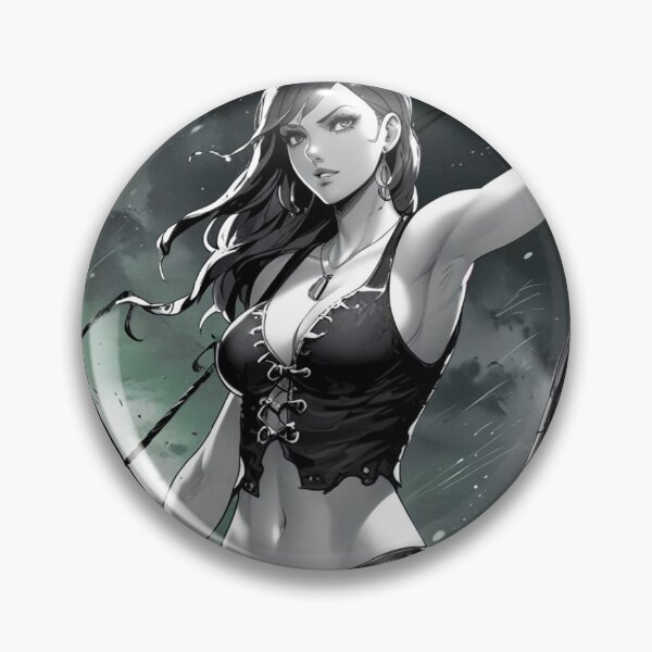 Item preview, Vintage Manga style Dark Haired fit Pirate Queen Anne Bonney vintage Anime Manga Illustration designed and sold by Vintage Designs +.