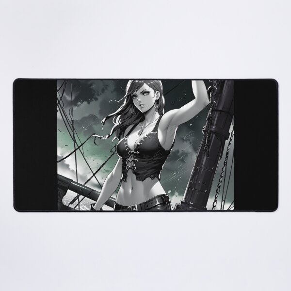 Item preview, Vintage Manga style Dark Haired fit Pirate Queen Anne Bonney vintage Anime Manga Illustration designed and sold by Vintage Designs +.
