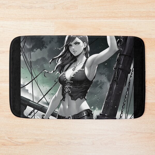 Item preview, Vintage Manga style Dark Haired fit Pirate Queen Anne Bonney vintage Anime Manga Illustration designed and sold by Vintage Designs +.