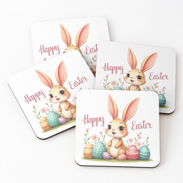 Artikelvorschau, Frohe Ostern, süßer Hase mit Ostereiern entworfen und verkauft von nicnacc.