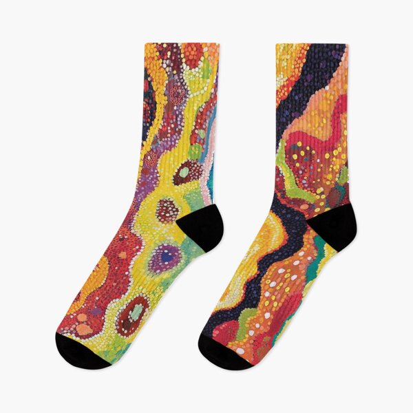 Item preview, Aboriginal Inspired Dot Art - With Waves Of Colorful Minerals designed and sold by GrinGalore.