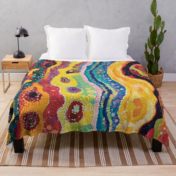Item preview, Aboriginal Inspired Dot Art - With Waves Of Colorful Minerals designed and sold by GrinGalore.