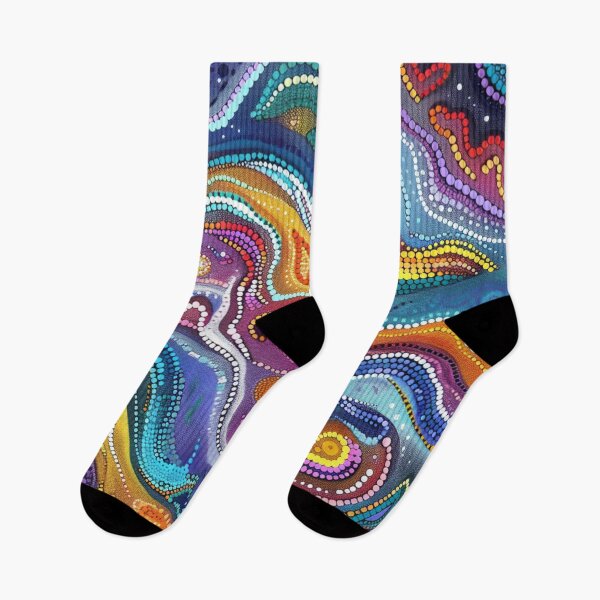 Item preview, Aboriginal Inspired Dot Art - With Waves Of Bright Colors designed and sold by GrinGalore.