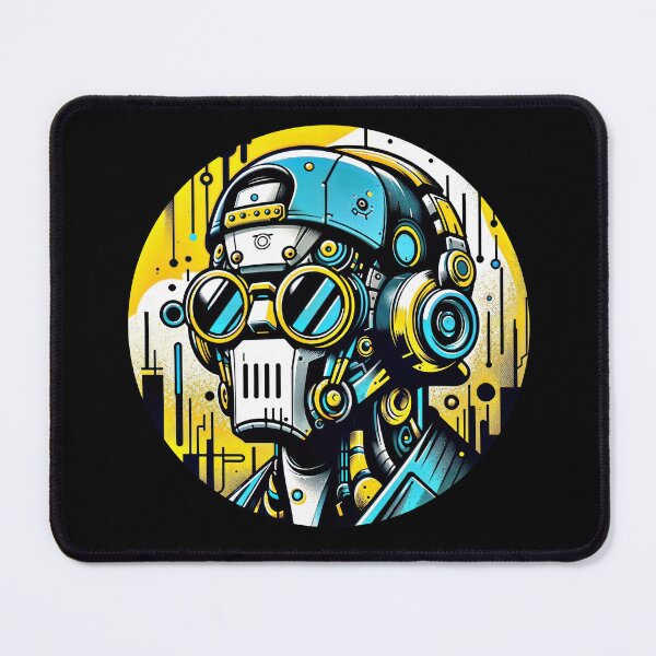 Item preview, Futuristic Robot DJ with Cyberpunk Vibes and Neon Accents designed and sold by DopeVibeStuff.