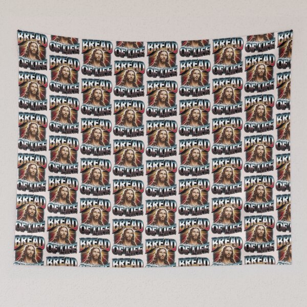 Item preview, Matthew 4:4 – Bread of Life | Bootleg-Style Jesus Art | Christian Bible Verse designed and sold by  KnitLuv.